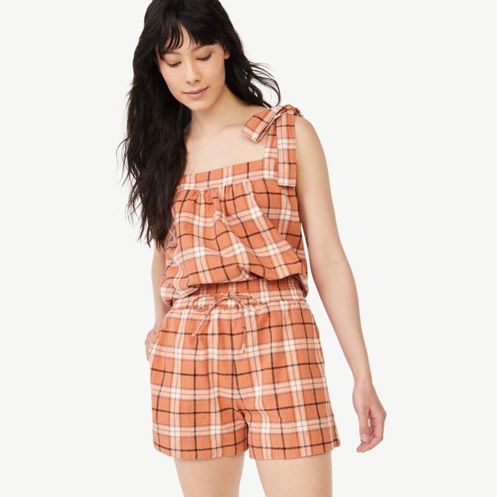 NWOT Two Piece  Bali Plaid Short Set